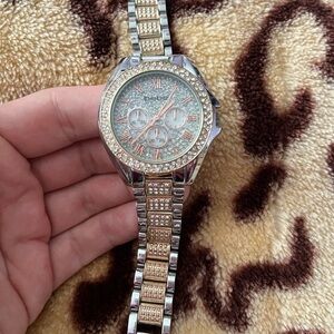 Bebe Two-Tone Crystal Embellished Watch